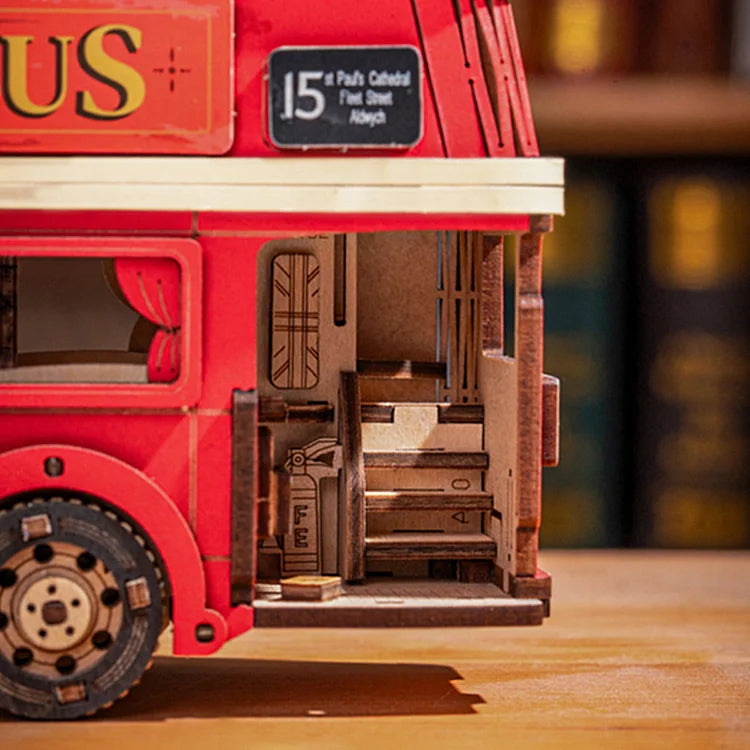 Rolife London Tour Bus Car 3D Wooden Puzzle Model Toy Home Decor Xmas Gift