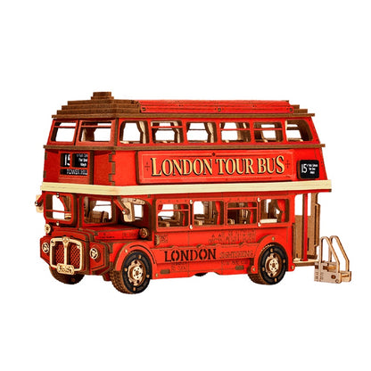 Rolife London Tour Bus Car 3D Wooden Puzzle Model Toy Home Decor Xmas Gift
